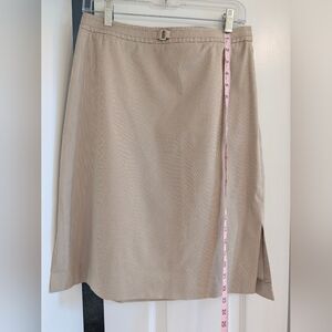 Ann Taylor Taupe And White Stripe Pencil Skirt, Size 6
